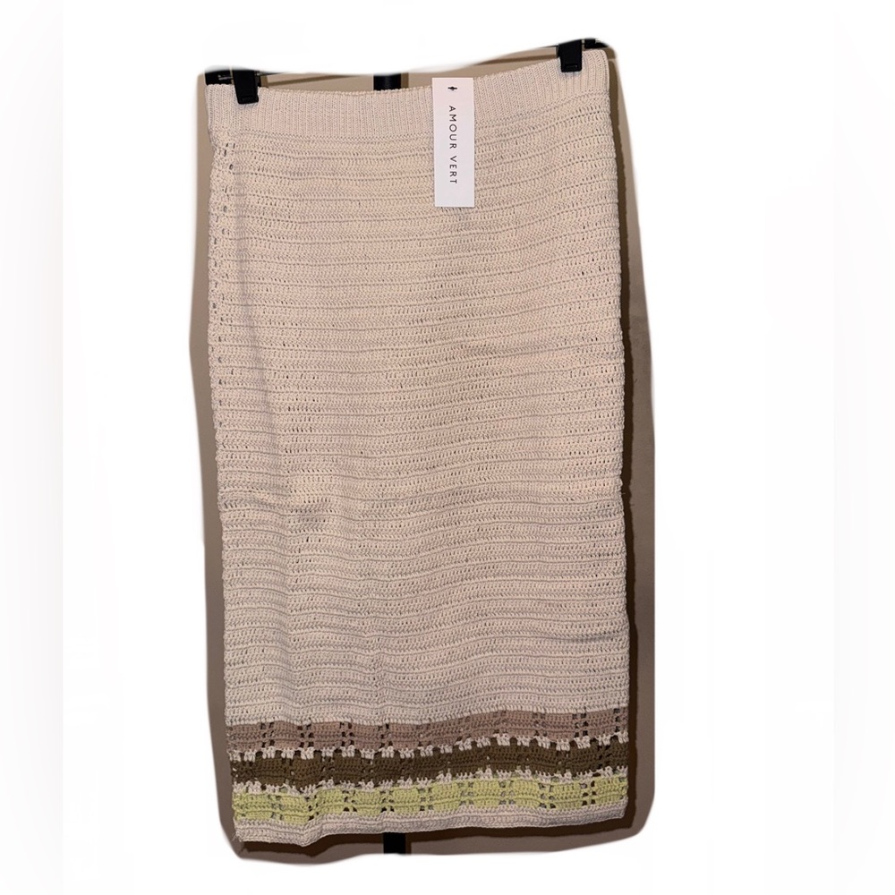Amour Vert Cream Knit Skirt